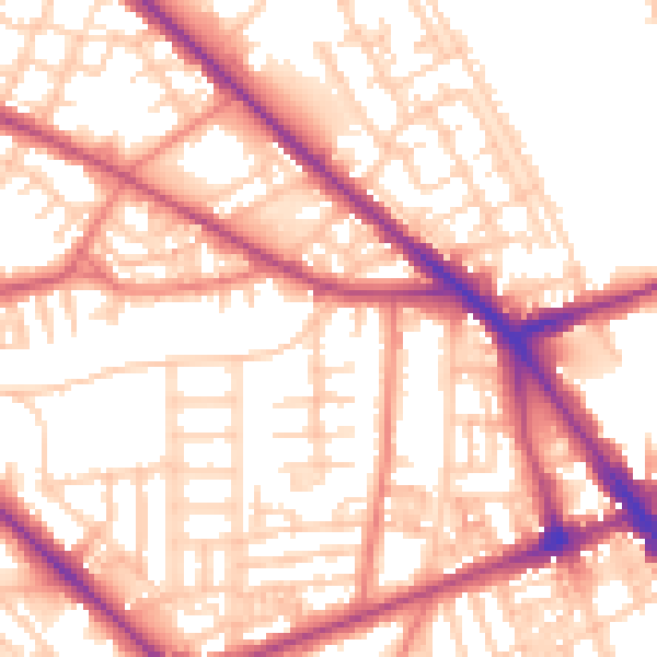 Daytime road noise heatmap for M14 5QT
