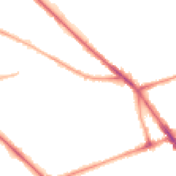 Night-time road noise heatmap for M14 5QT