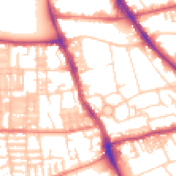 Daytime road noise heatmap for M14 5SS