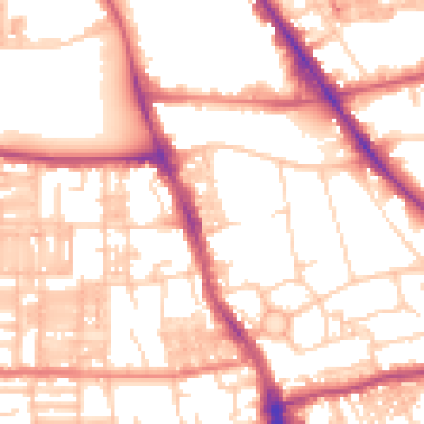 Daytime road noise heatmap for M14 5SY