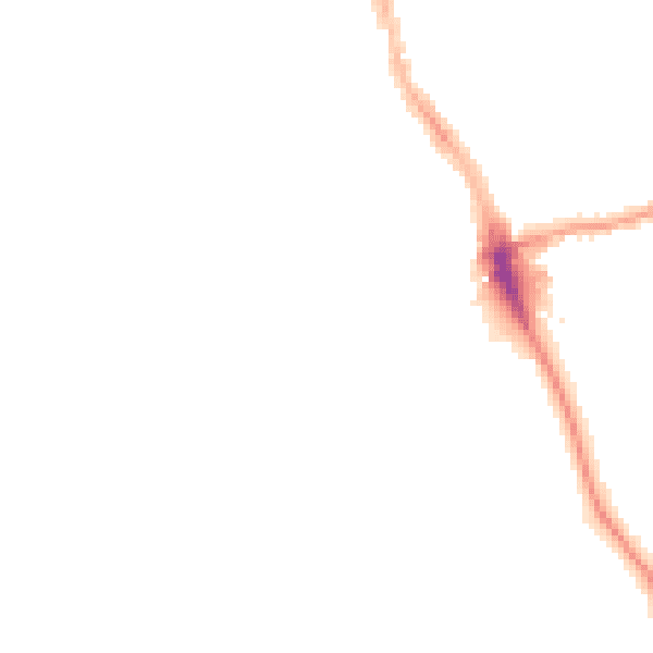 Night-time road noise heatmap for M14 5WE