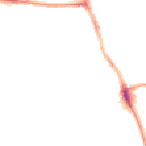 Night-time road noise heatmap for M14 5WN