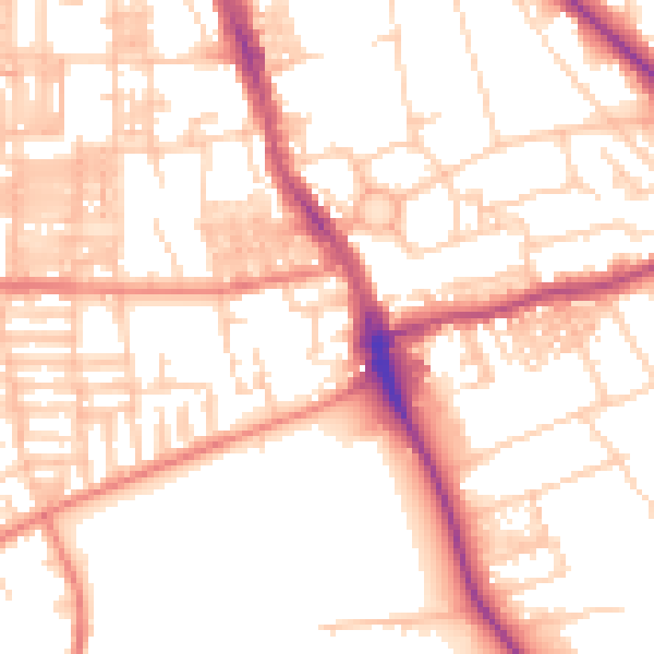Daytime road noise heatmap for M14 5WX