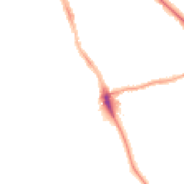Night-time road noise heatmap for M14 5WX