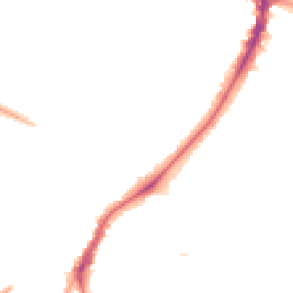 Night-time road noise heatmap for M14 6AQ