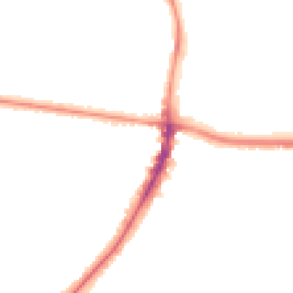 Night-time road noise heatmap for M14 6DS