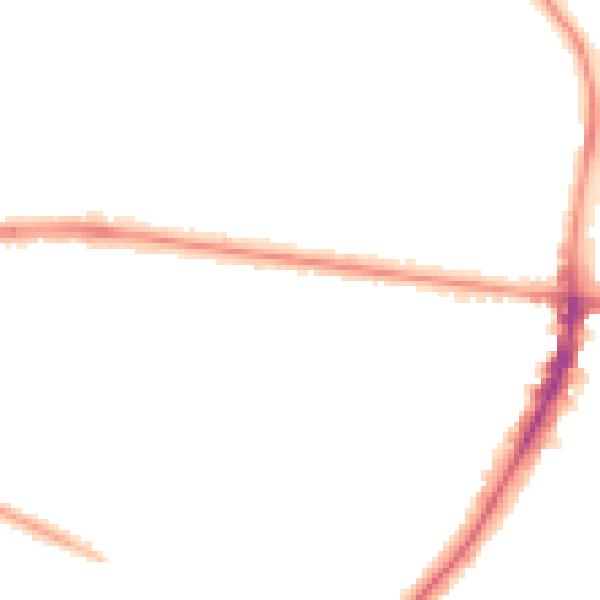 Night-time road noise heatmap for M14 6ED