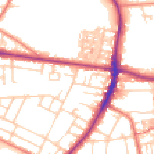 Daytime road noise heatmap for M14 6FA