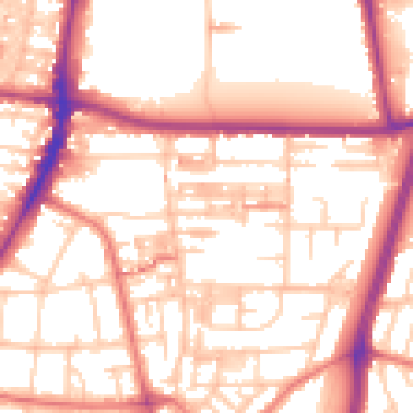 Daytime road noise heatmap for M14 6GG