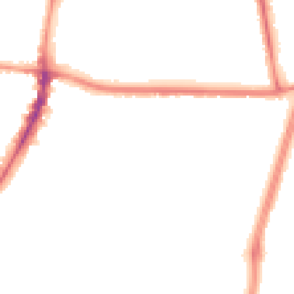 Night-time road noise heatmap for M14 6GG
