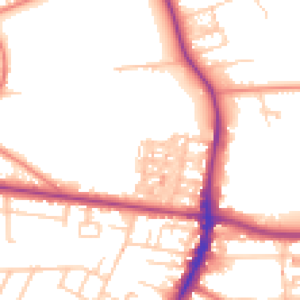 Daytime road noise heatmap for M14 6LT
