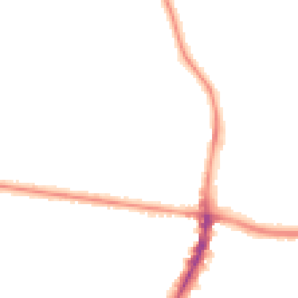 Night-time road noise heatmap for M14 6LT