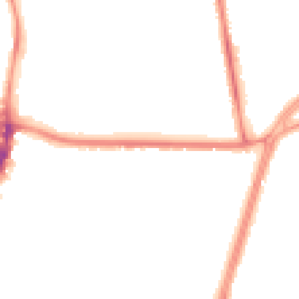 Night-time road noise heatmap for M14 6PA