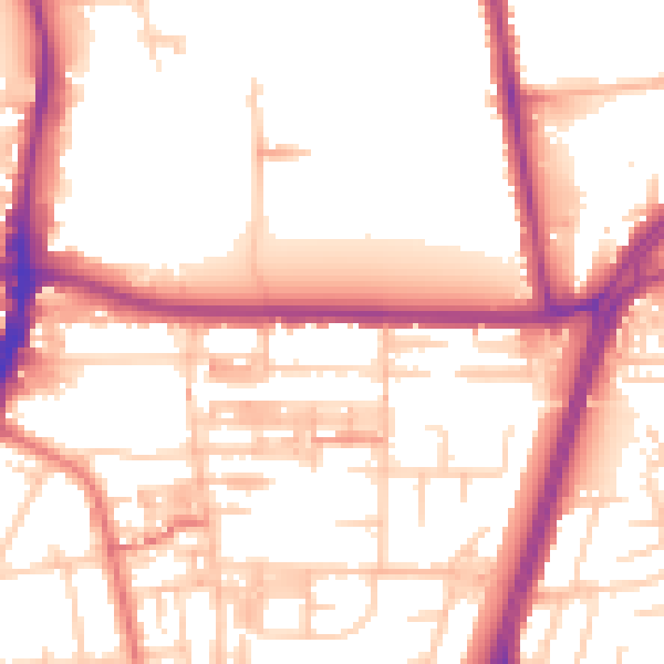 Daytime road noise heatmap for M14 6PR