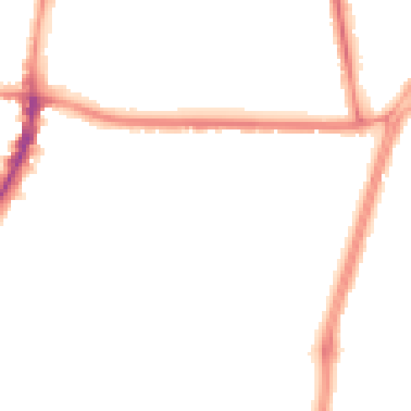 Night-time road noise heatmap for M14 6QJ