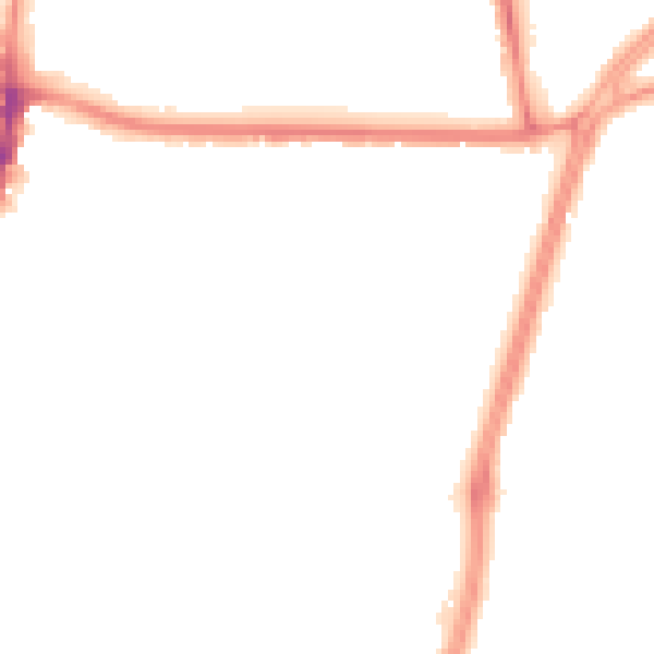 Night-time road noise heatmap for M14 6QQ