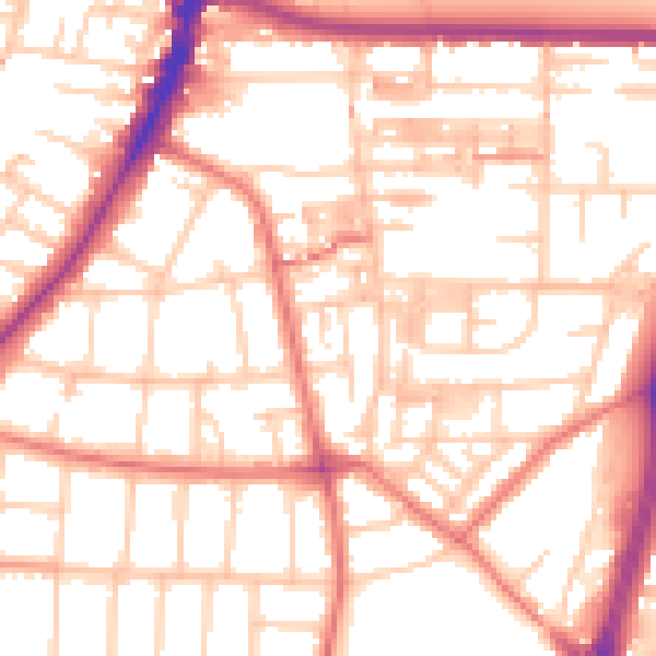 Daytime road noise heatmap for M14 6RL