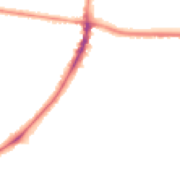 Night-time road noise heatmap for M14 6UD