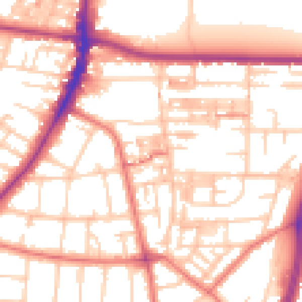 Daytime road noise heatmap for M14 6YF