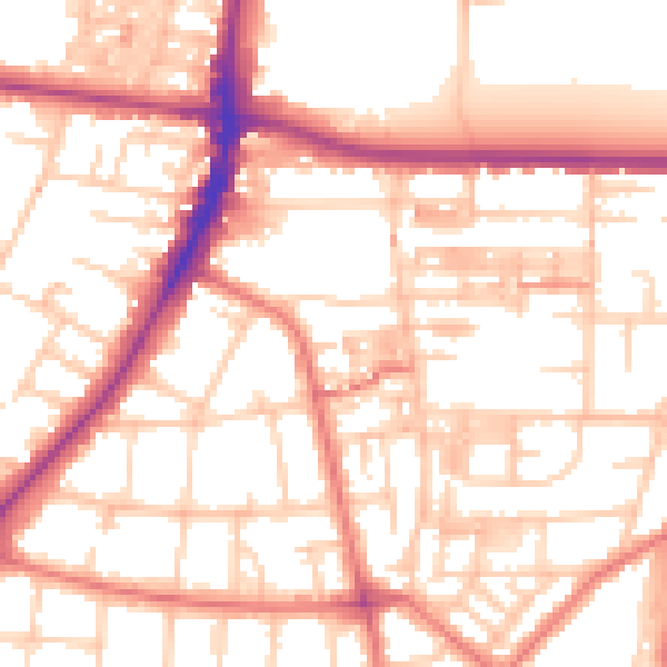Daytime road noise heatmap for M14 6YG