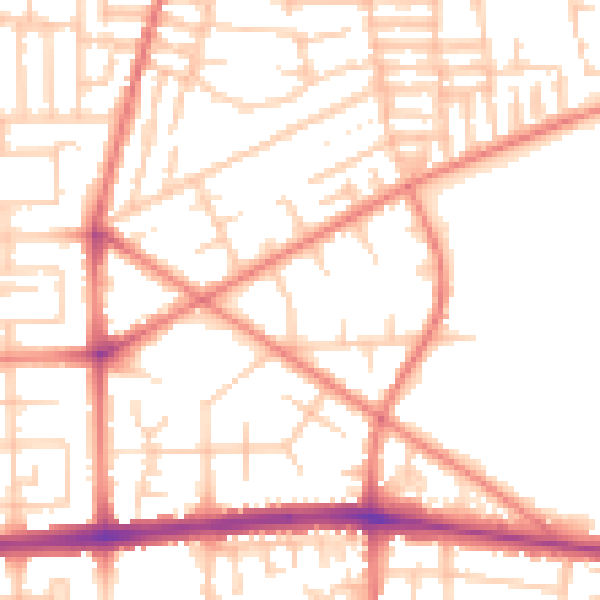 Daytime road noise heatmap for M14 7AG