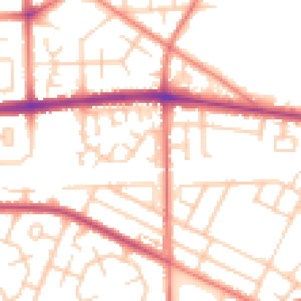 Daytime road noise heatmap for M14 7FT