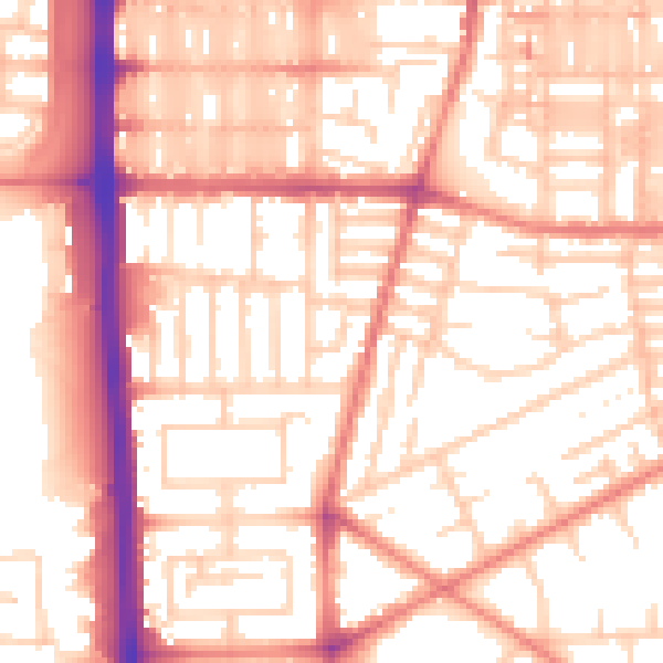 Daytime road noise heatmap for M14 7HX