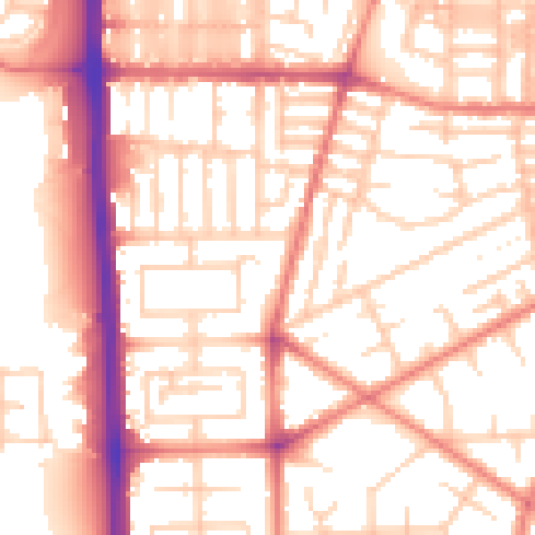 Daytime road noise heatmap for M14 7LP