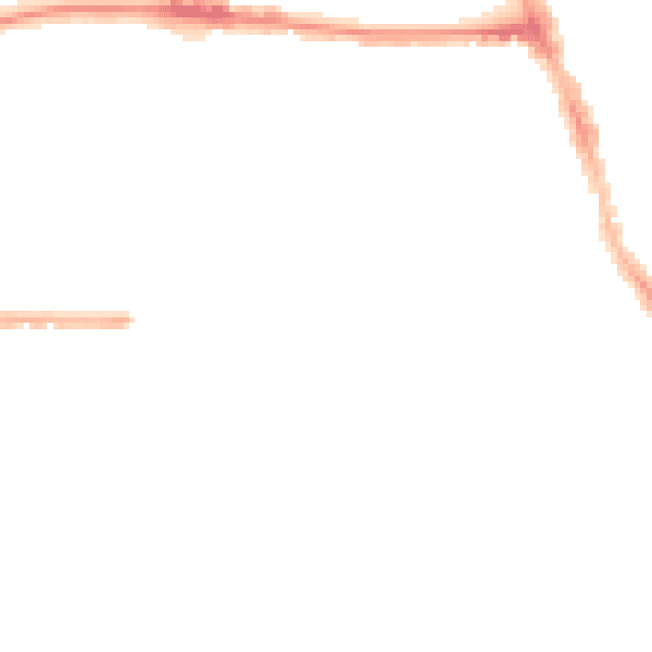 Night-time road noise heatmap for M14 7ND