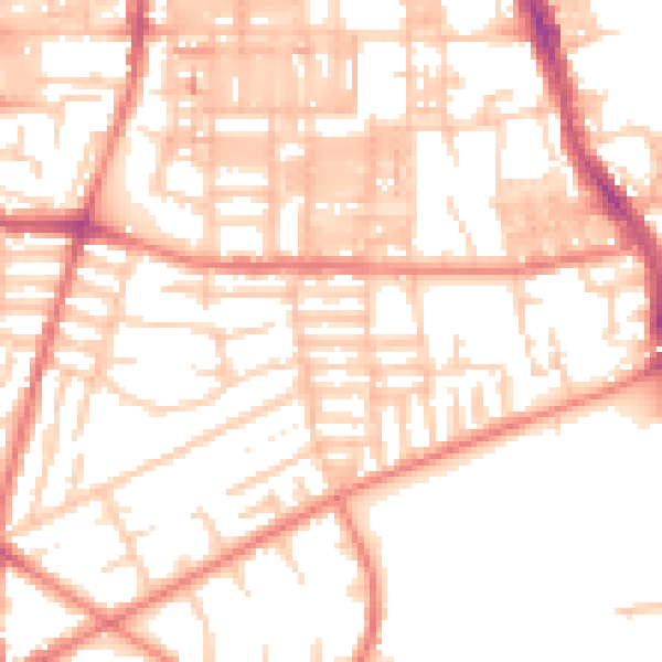 Daytime road noise heatmap for M14 7PF