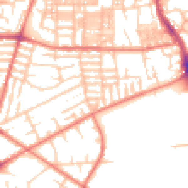 Daytime road noise heatmap for M14 7PG
