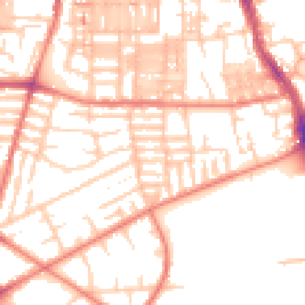 Daytime road noise heatmap for M14 7PL