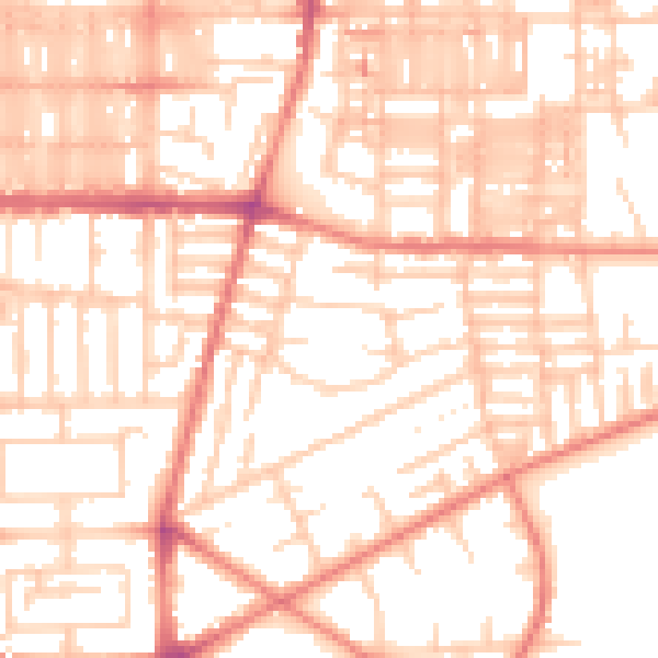 Daytime road noise heatmap for M14 7TN