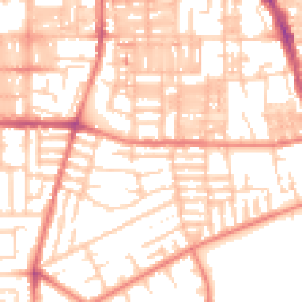 Daytime road noise heatmap for M14 7WL