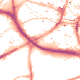 Night-time road noise heatmap for M15 4AF