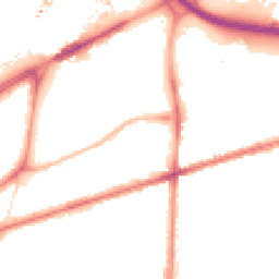 Night-time road noise heatmap for M15 4DD