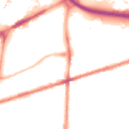 Night-time road noise heatmap for M15 4DW