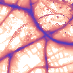 Daytime road noise heatmap for M15 4JZ