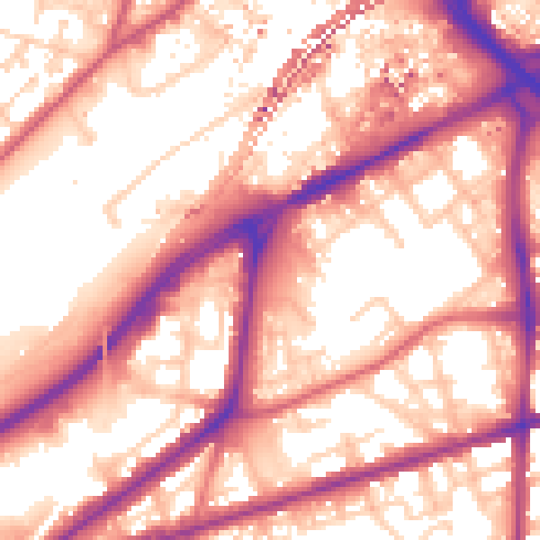 Daytime road noise heatmap for M15 4YH