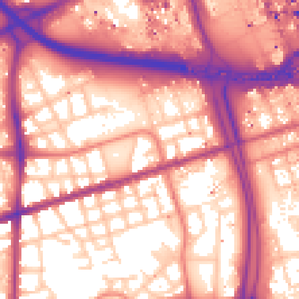 Daytime road noise heatmap for M15 5EA