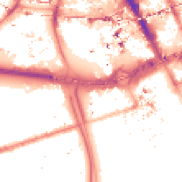 Night-time road noise heatmap for M15 5ED