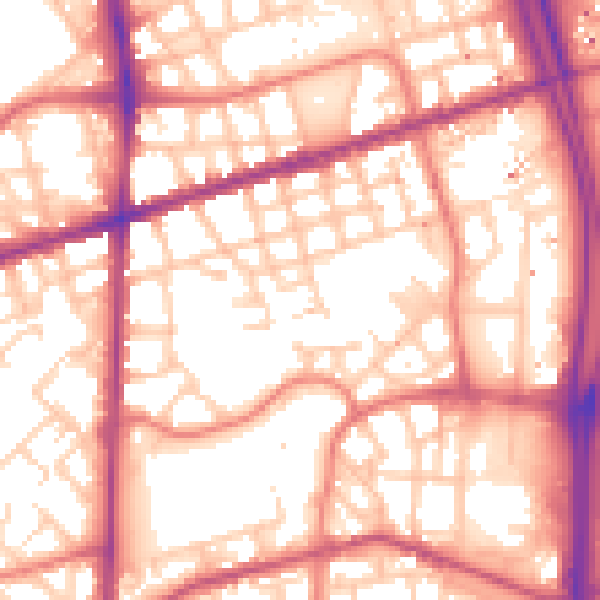 Daytime road noise heatmap for M15 5ET