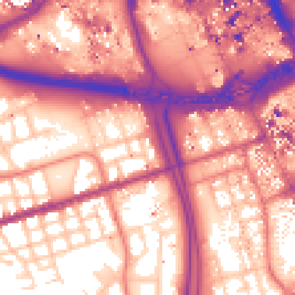 Daytime road noise heatmap for M15 5LE