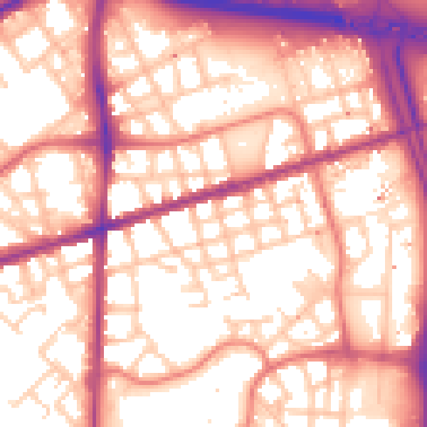 Daytime road noise heatmap for M15 5TE
