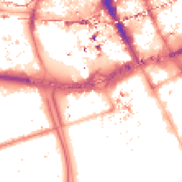 Night-time road noise heatmap for M15 6DE