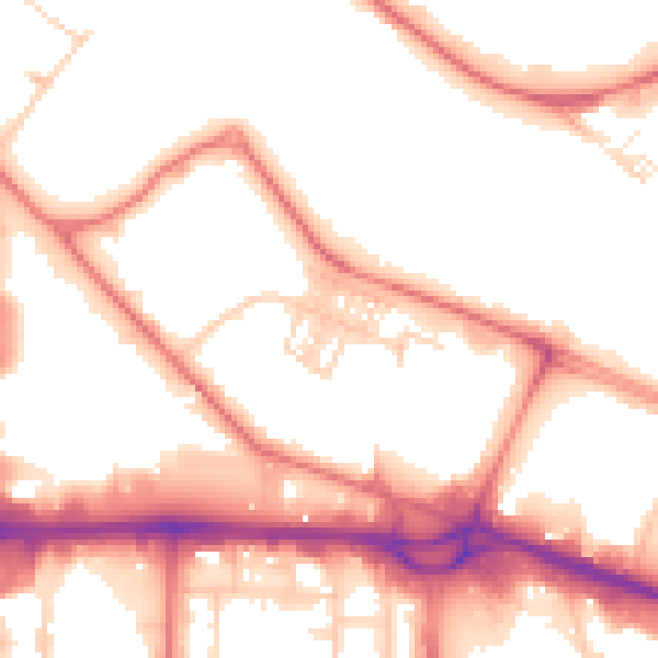 Daytime road noise heatmap for M17 1AY