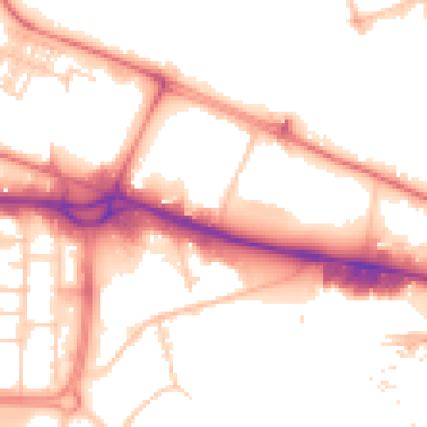 Daytime road noise heatmap for M17 1BR