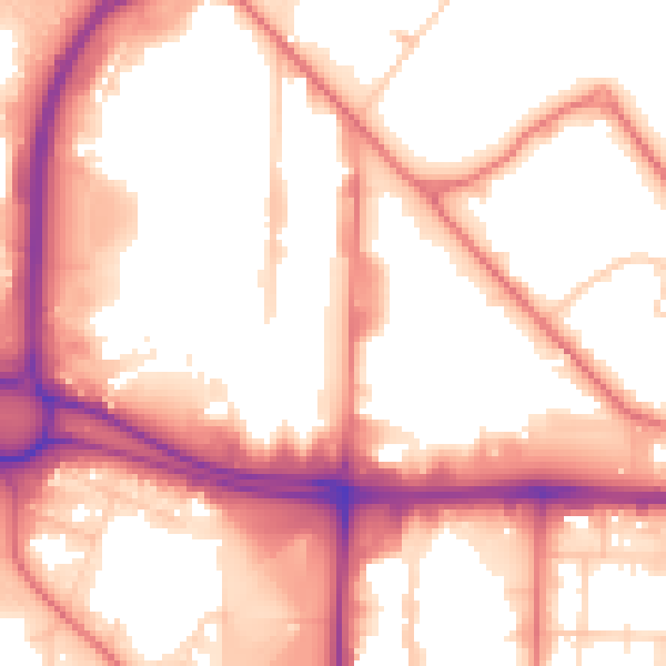 Daytime road noise heatmap for M17 1GJ