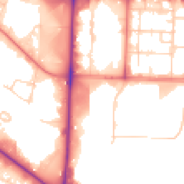 Daytime road noise heatmap for M17 1QD