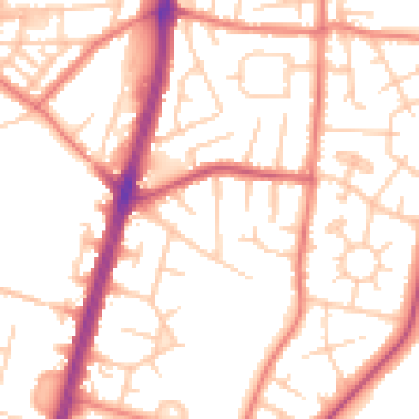 Daytime road noise heatmap for M19 1AF